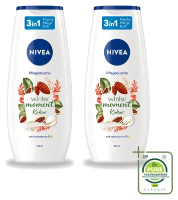 Zdjęcie produktu dla 2 opakowania żelu pod prysznic NIVEA Winter Moment o zapachu kakao - 250 ml - opakowanie zbiorcze - 2 sztuki