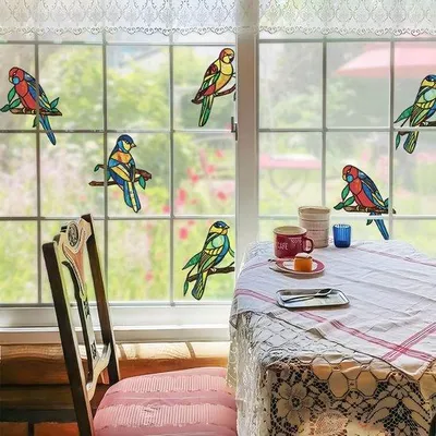 Obrázek produktu pro Sada 8 samolepek na ochranu ptáků, rozměry 38 x 30 cm