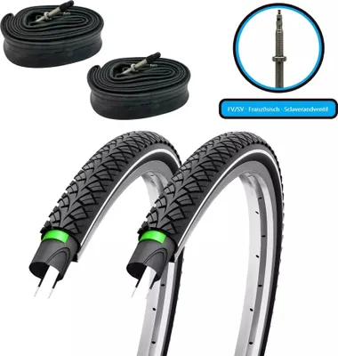 Produktbild von 2x Fahrradreifen SET 28x1,60 Zoll 42-622 700x40c Reflex Pannenschutz 3 mm inkl. 2x FV Schlauch