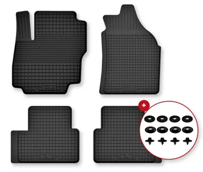 Obrázek produktu pro Gumové vaničkové autokoberce pro: Ford Escape MK3 od 2012 SUV černé 4 ks s úchyty – Wielganizator Semi-Universal