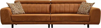 Produktbild von Luxus Viersitzer Couch Braun Kunstleder Sofa 4 Sitzer Jvmoebel