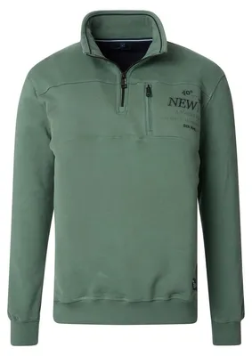 Produktbild von CASAMODA Herren Sweatshirt Troyer Zipper Regular-Fit Grün 5XL