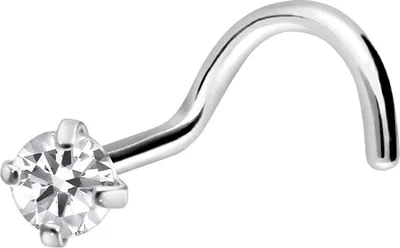Produktbild von Nasenpiercing, Nasenstecker Titan Nasenstecker Spirale EINGEFASSTER KRISTALL