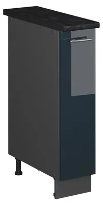 Image de Meuble de cuisine Vicco Fame-Line Bleu foncé brillant/Anthracite 20cm, PT Anthracite, Model 62102