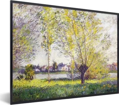 Produktbild von MuchoWow® Gerahmtes Poster Die Weiden - Gemälde von Claude Monet 40x30 cm - Poster mit Schwarzem Bilderrahmen Wandposter Rahmen Foto Bilder - Kunstposter - Wanddekorationen