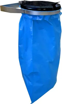 Image de Support pour sac poubelle, 120 litres, en acier, avec couvercle, pour usage domestique