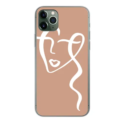Produktbild von MuchoWow® Handyhülle Schutzhülle Hülle für iPhone 11 Pro Max Frau - Gesicht - Abstrakt Silikon Softcase Handy Hülle - Schutz