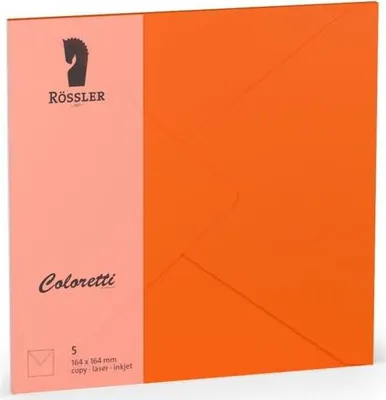 Produktbild von Großer quadratischer Umschlag coloretti 5 Stk. orange