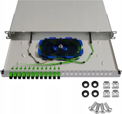 Obrázok produktu pre Montáž do stojana Optická rozvodná skriňa Rozvodná skriňa 19" 1U 24xSimplex