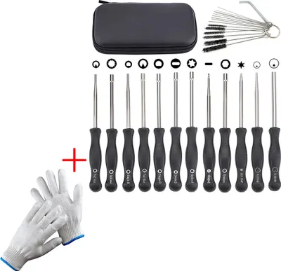 Produktbild von 12-teiliges Vergaser-Einstellwerkzeug-Set mit Handschuhen, Acircle-Schraubendreher für kleine 2-Takt-Motoren für Husqvarna für STHIL für Echo-Kettensägenvergaser