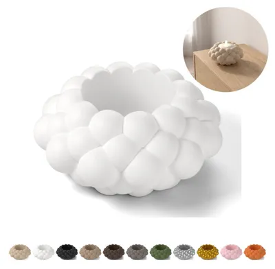 Image de Photophore LED Bubble 3,7 cm, texture à bulles, en PLA – Blanc