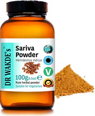 Produktbild von DR WAKDE'S Sariva Pulver (Anantmoola | Hemidesmus indicus) - 100 g (3,5 Unzen) | Rein, Raw & Getrocknetes Pulver | Ayurveda-Kräuter | Vegan | Nichts