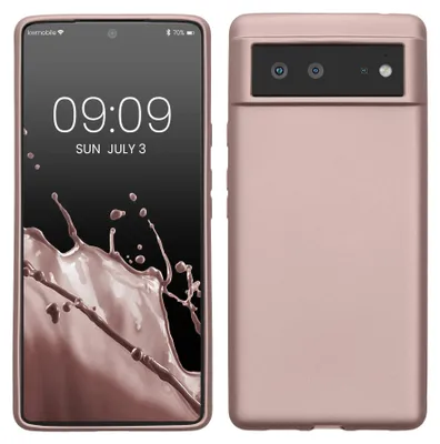 Produktbild von kwmobile Handyhülle für Google Pixel 6 Hülle - Silikon Case metallisch schimmernd - Schutzhülle Cover - Metallic Arctic Berry