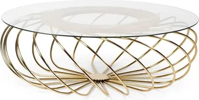 Image de Table basse en acier inoxydable avec plateau en verre moderne et élégante