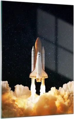 Produktbild von Bilder auf glas - Einteilig - Abheben Rakete Kosmos - 50x70cm - Glasbilder - Wandbilder - Bilder - zum Aufhängen bereit - Wanddekoration aus Glas - Glas Bilder - Wandbild auf Glas - GPA50x70-4531