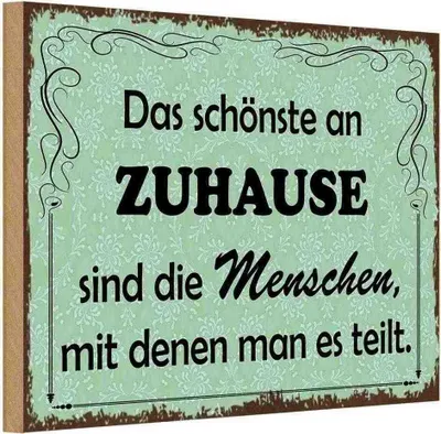 Produktbild von vianmo Holzschild 20x30 cm das schönste an Zuhause sind Geschenk