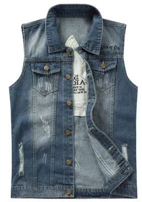Immagine prodotto di Gilet in denim da uomo, ideale per uno stile casual