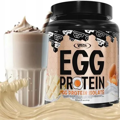 Immagine prodotto di Isolato di proteine dell'uovo, senza lattosio, Real Pharm Eiprotein 750 g, cioccolato bianco