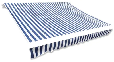 Produktbild von Markisenbespannung Ersatzstoff Blau Weiß 500x300 cm wasserabweisend
