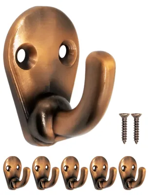Wandhaken aus Eisen, Kupferdesign, 5er-Set, 40 x 30 mm