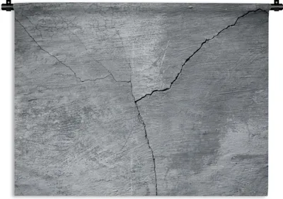 Produktbild von MuchoWow® Wandteppich Wandbehang Beton - Grau - Riss 120x90 cm Tapisserie Dekoration Wandtuch - Wohnen - Aufhänger für die Wand