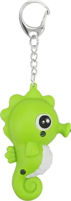 Produktbild von Niedlicher Cartoon-Seepferdchen-Schlüsselanhänger mit LED-Licht, Schlüsselanhänger, Tasche, Auto-Ornament-Grün
