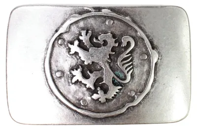 Produktbild von FRONHOFER silberne Trachtengürtelschnalle, Bayerischer Löwe, 4 cm Gürtel