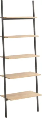 Produktbild von vidaXL Leiterregal mit 5 Böden Hellbraun und Schwarz 64x34x185,5 cm