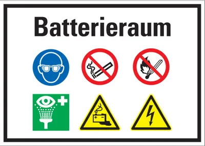 Produktbild von Dreifke® Hinweisschild Batterieraum, Kunststoff, 420x297mm