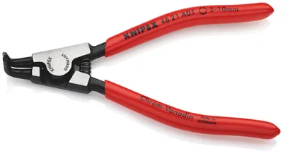Produktbild von Knipex 46 21 A01, Sicherungsringzange, Chrom-Vanadium-Stahl, Kunststoff, Rot, 125 mm, 85 g
