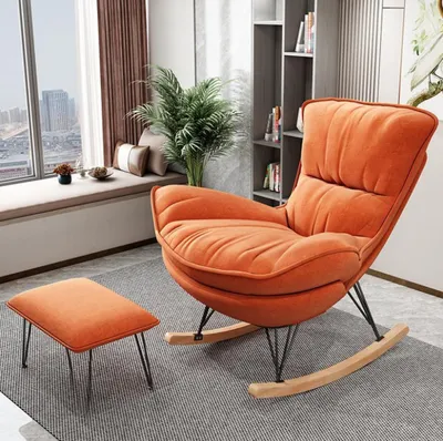 Obrázek produktu pro Křeslo Design Relax Oranžové textilní čalounění obývacího pokoje jednomístné křeslo