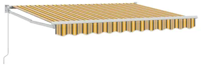 Image de vidaXL Store rétractable jaune, gris et blanc 3,5 x 2 m