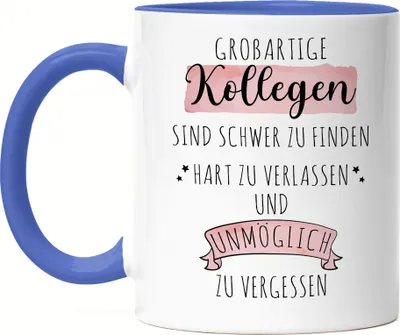 Produktbild von Großartige Kollegen Sind Schwer Zu Finden Tasse Blau Dankeschön Geschenk Hart Zu Vergessen