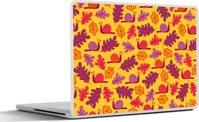 Produktbild von MuchoWow® Laptop Aufkleber Sticker Cover Herbst - Schnecken - Muster 25x18 cm - Laptop-Deko