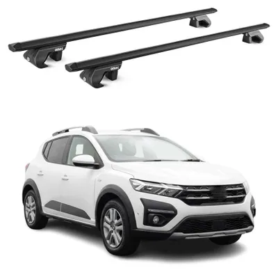 Produktbild von Dachträger Grundtäger für Dacia Sandero Stepway III 2021-26 90kg Alu Schwarz, KI-generiertes Bild