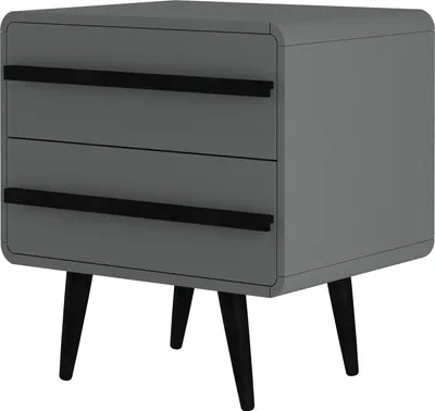 Produktbild von Nachtkommode >Oskar< in Grau - 51x54x39cm (BxHxT)
