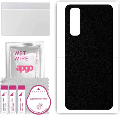 Produktbild von apgo Rückseite Schutzfolie, Skin, kompatibel mit Realme Narzo 20, Hinten Displayschutzfolie aus Vinylfolie, kratzfest, einfache Montage - Mattschwarz