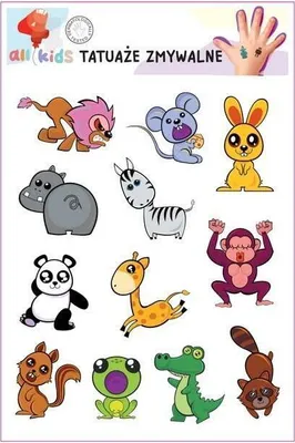 Obrázok produktu pre Detské umývateľné tetovanie Happy animals 2