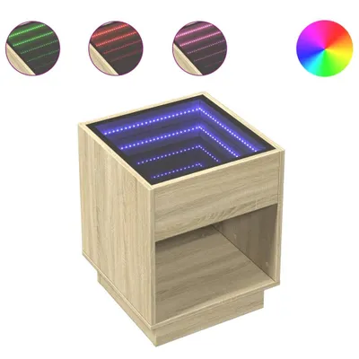 Produktbild von Nachttisch mit Infinity-LED Sonoma-Eiche 40x40x50 cm