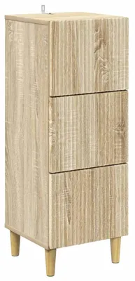 Image de Meuble de rangement moderne en chêne de Sonoma avec 3 tiroirs