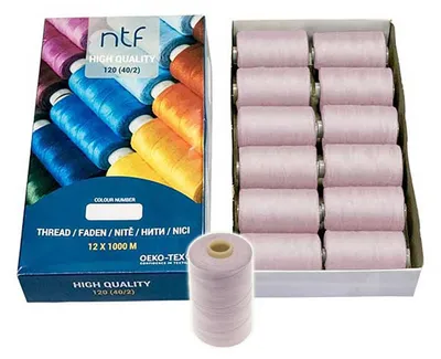 Universal Nähgarn Polyester 12 Spulen zartrosa