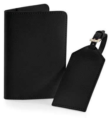 Immagine prodotto di Bagbase - Set porta passaporto e etichetta per valigia "Boutique" FK1177 (taglia unica) (nero)
