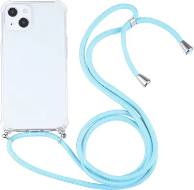 Produktbild von König Design Hülle kompatibel mit Apple iPhone 13 Kunststoff Handykette Cover - Case Handyhülle Blau