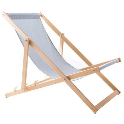 Immagine prodotto di WOODOK Sdraio pieghevole in legno - Sedia da spiaggia in legno di faggio fino a 120 kg, senza braccioli - Schienale regolabile in 3 posizioni (bianco)