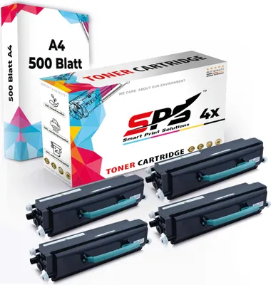 Produktbild von Druckerpapier A4 + 4x Multipack Set Kompatibel für Lexmark E 350 DN (E250A21E) Toner Schwarz