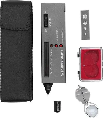 Obrázok produktu pre Tester diamantov - vysoká presnosť - s LED diódou - prenosný - tester diamantov - pero na výber diamantov - drahé kamene - buďte si istí, že je pravý!