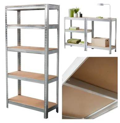 Zdjęcie produktu dla avenido regał magazynowy AV 6816 metalowy 2w1 5 półek 175 kg/półkę 90x40x180cm
