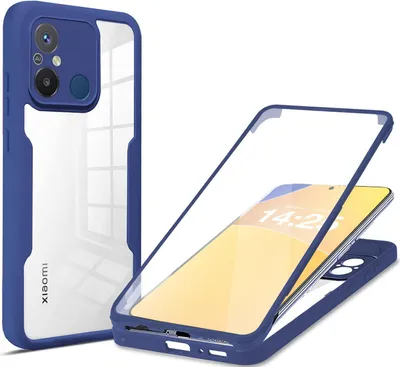 Produktbild von 360 Grad Handyhülle für Xiaomi Redmi 12C Full Cover Rundum Schutz Farbe: Blau