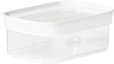 Produktbild von emsa Trockenvorratsdose OPTIMA rechteckig 0,45 Liter transparent/weiß