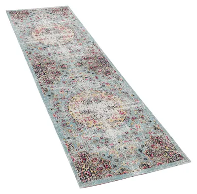 Produktbild von In- & Outdoor Teppich Modern Orient Print Terrassen Teppich Türkis Grösse 80x150 cm